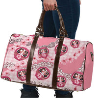 Japanese Daruma Doll Palaka Travel Bag Cherry Blossoms With Shell Lei - Wonder Print Shop