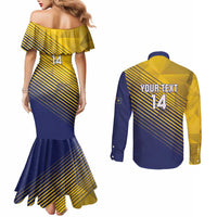 Custom Turks and Caicos Islands Football Couples Matching Mermaid Dress and Long Sleeve Button Shirt 2025 Go Champions