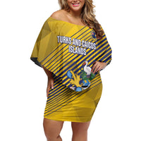 Custom Turks and Caicos Islands Football Family Matching Off Shoulder Short Dress and Hawaiian Shirt 2025 Go Champions