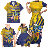 Custom Turks and Caicos Islands Football Family Matching Short Sleeve Bodycon Dress and Hawaiian Shirt 2025 Go Champions