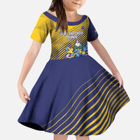 Custom Turks and Caicos Islands Football Kid Short Sleeve Dress 2025 Go Champions