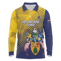 Custom Turks and Caicos Islands Football Long Sleeve Polo Shirt 2025 Go Champions