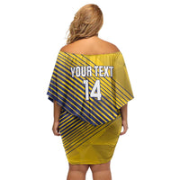 Custom Turks and Caicos Islands Football Off Shoulder Short Dress 2025 Go Champions
