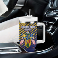 Custom Turks and Caicos Islands Football Tumbler With Handle 2025 Go Champions
