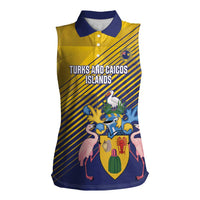 Custom Turks and Caicos Islands Football Women Sleeveless Polo Shirt 2025 Go Champions
