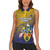 Custom Turks and Caicos Islands Football Women Sleeveless Polo Shirt 2025 Go Champions