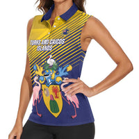 Custom Turks and Caicos Islands Football Women Sleeveless Polo Shirt 2025 Go Champions