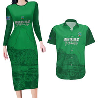 Custom Montserrat Football Couples Matching Long Sleeve Bodycon Dress and Hawaiian Shirt 2025 Go Emerald Boys