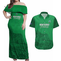 Custom Montserrat Football Couples Matching Off Shoulder Maxi Dress and Hawaiian Shirt 2025 Go Emerald Boys