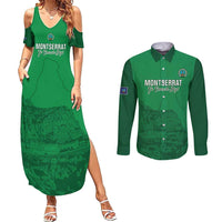 Custom Montserrat Football Couples Matching Summer Maxi Dress and Long Sleeve Button Shirt 2025 Go Emerald Boys