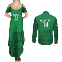 Custom Montserrat Football Couples Matching Summer Maxi Dress and Long Sleeve Button Shirt 2025 Go Emerald Boys