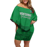 Custom Montserrat Football Family Matching Off Shoulder Short Dress and Hawaiian Shirt 2025 Go Emerald Boys