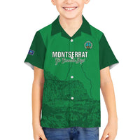 Custom Montserrat Football Family Matching Off Shoulder Short Dress and Hawaiian Shirt 2025 Go Emerald Boys