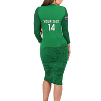 Custom Montserrat Football Long Sleeve Bodycon Dress 2025 Go Emerald Boys
