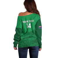 Custom Montserrat Football Off Shoulder Sweater 2025 Go Emerald Boys