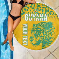 Custom Guyana Football Beach Blanket 2025 Go Golden Jaguars