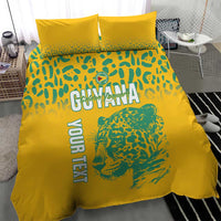 Custom Guyana Football Bedding Set 2025 Go Golden Jaguars