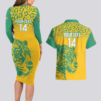 Custom Guyana Football Couples Matching Long Sleeve Bodycon Dress and Hawaiian Shirt 2025 Go Golden Jaguars