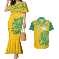 Custom Guyana Football Couples Matching Mermaid Dress and Hawaiian Shirt 2025 Go Golden Jaguars