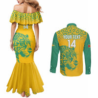 Custom Guyana Football Couples Matching Mermaid Dress and Long Sleeve Button Shirt 2025 Go Golden Jaguars