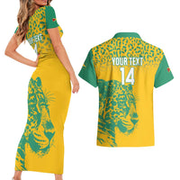 Custom Guyana Football Couples Matching Short Sleeve Bodycon Dress and Hawaiian Shirt 2025 Go Golden Jaguars