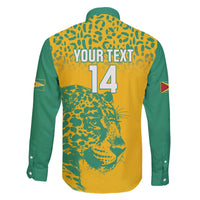Custom Guyana Football Family Matching Off The Shoulder Long Sleeve Dress and Hawaiian Shirt 2025 Go Golden Jaguars