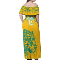 Custom Guyana Football Family Matching Off Shoulder Maxi Dress and Hawaiian Shirt 2025 Go Golden Jaguars