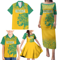 Custom Guyana Football Family Matching Puletasi and Hawaiian Shirt 2025 Go Golden Jaguars