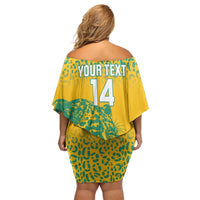 Custom Guyana Football Off Shoulder Short Dress 2025 Go Golden Jaguars