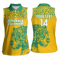 Custom Guyana Football Women Sleeveless Polo Shirt 2025 Go Golden Jaguars