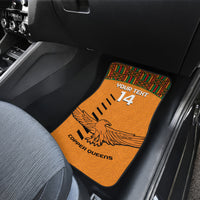 Custom Zambia Football Car Mats Copper Queens Kente Pattern - Wonder Print Shop