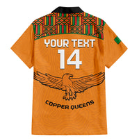 Custom Zambia Football Family Matching Mermaid Dress and Hawaiian Shirt Copper Queens Kente Pattern - Wonder Print Shop