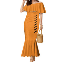 Custom Zambia Football Family Matching Mermaid Dress and Hawaiian Shirt Copper Queens Kente Pattern - Wonder Print Shop