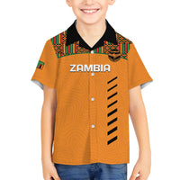 Custom Zambia Football Family Matching Tank Maxi Dress and Hawaiian Shirt Copper Queens Kente Pattern - Wonder Print Shop