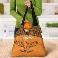 Custom Zambia Football Grocery Bag Copper Queens Kente Pattern