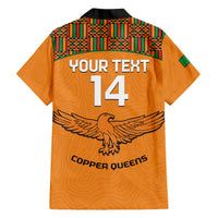 Custom Zambia Football Hawaiian Shirt Copper Queens Kente Pattern - Wonder Print Shop
