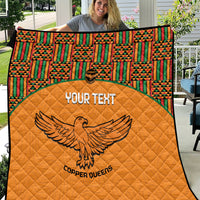 Custom Zambia Football Quilt Copper Queens Kente Pattern - Wonder Print Shop