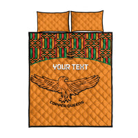 Custom Zambia Football Quilt Bed Set Copper Queens Kente Pattern - Wonder Print Shop