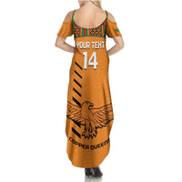 Custom Zambia Football Summer Maxi Dress Copper Queens Kente Pattern - Wonder Print Shop