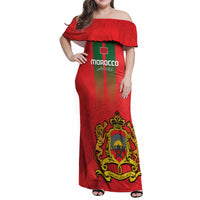 Custom Morocco Football Family Matching Off Shoulder Maxi Dress and Hawaiian Shirt Go Lionesses of Atlas - Wonder Print Shop