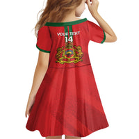 Custom Morocco Football Family Matching Short Sleeve Bodycon Dress and Hawaiian Shirt Go Lionesses of Atlas - Wonder Print Shop