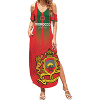 Custom Morocco Football Family Matching Summer Maxi Dress and Hawaiian Shirt Go Lionesses of Atlas - Wonder Print Shop