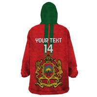 Custom Morocco Football Wearable Blanket Hoodie Go Lionesses of Atlas - Wonder Print Shop