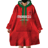 Custom Morocco Football Wearable Blanket Hoodie Go Lionesses of Atlas - Wonder Print Shop