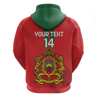 Custom Morocco Football Zip Hoodie Go Lionesses of Atlas - Wonder Print Shop