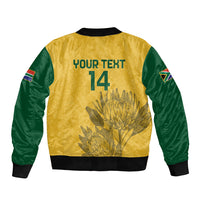 Custom South Africa Soccer Sleeve Zip Bomber Jacket Go Banyana Banyana Proteas - Wonder Print Shop