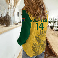 Custom South Africa Soccer Women Casual Shirt Go Banyana Banyana Proteas - Wonder Print Shop