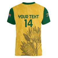 Custom South Africa Soccer Women V Neck T Shirt Go Banyana Banyana Proteas - Wonder Print Shop