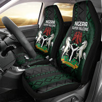 Nigeria Football Car Seat Cover Go Super Falcons African Pattern - Wonder Print Shop