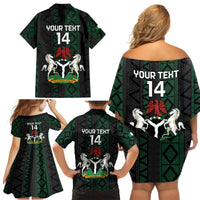 Custom Nigeria Football Family Matching Off Shoulder Short Dress and Hawaiian Shirt Go Super Falcons African Pattern - Wonder Print Shop